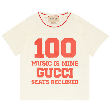Buy Gucci Kids Short-Sleeve Graphic Print T-Shirt 'White/Red