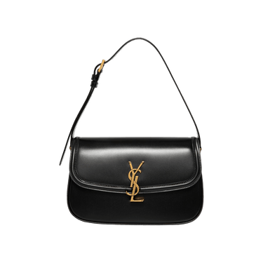 Saint Laurent Solferino Medium Leather Shoulder Bag 'Black'