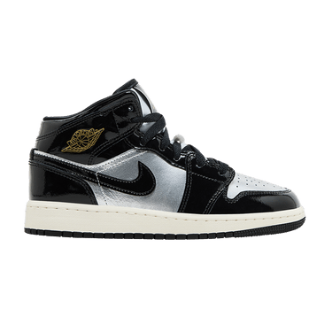 Buy Air Jordan 1 Mid SE GS 'Black Metallic Silver' - FZ3938 001 | GOAT