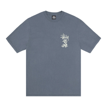 Buy Stussy Double Dragon Tee Pigment Dyed 'Navy' - 1905113 NAVY | GOAT