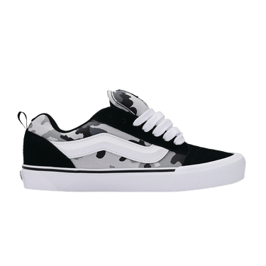 国内配送 VANS KNU SKOOL CAMO BLACK /TRUE WHITE New Vans Knu Skool Camo Black/True White Sneakers Low-Top