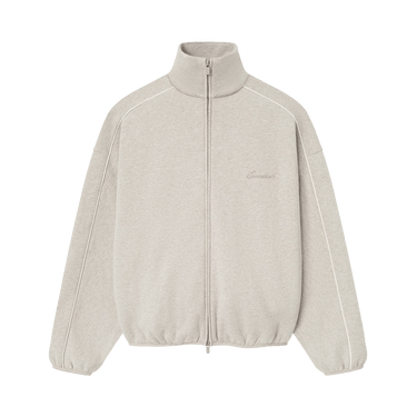 Fear of God Essentials Modern Fleece Track Jacket With Piping 'Heather Stone/Cloud White'