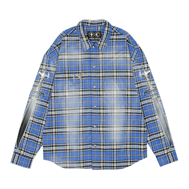 Buy Thug Club Arab Sword Flannel Shirt 'Blue' - TC24SH2001BL | GOAT