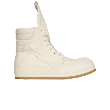 靴 Rick Owens GEOBASKET Rick Owens Men's Geobasket Leather High-Top Sneakers with Jumbo