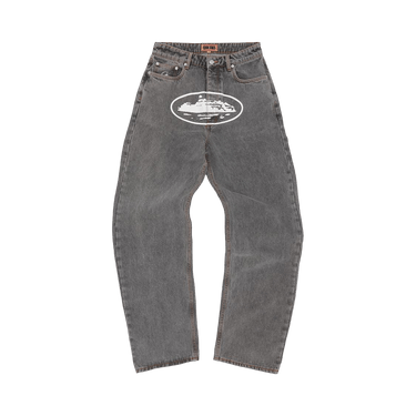 Corteiz Island Baggy Jeans 'Light Grey'