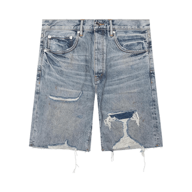 PURPLE BRAND Faros Rip Patched Shorts 'Light Indigo'