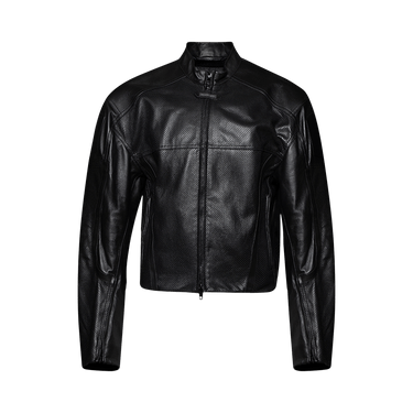 Balenciaga Stand Up Collar Leather Jacket 'Black'