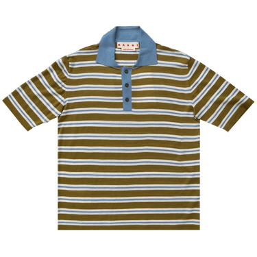 Buy Marni Ribbed Stripe Polo 'Grass' - POMG0081EQ UFW537