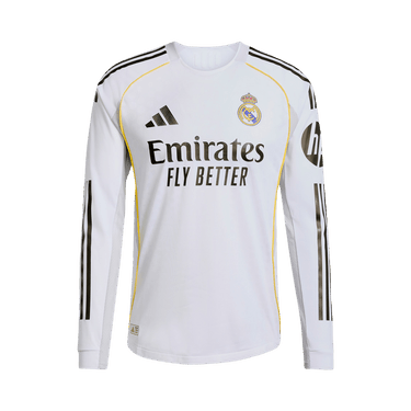 adidas Real Madrid 25/26 Long Sleeve Home Authentic Jersey 'White'
