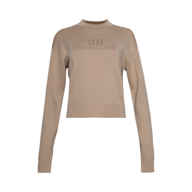 Balenciaga Cropped Sweater 'Beige/Dark Beige'