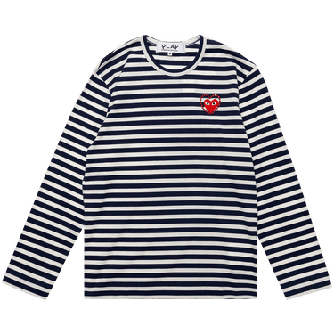 Comme des Garçons PLAY Metalstone Stripe Tee 'Navy/White'