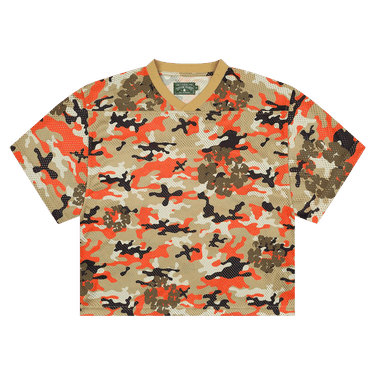 Buy Denim Tears Camo Cotton Wreath Mesh Football Top 'Brown