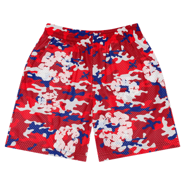 Buy Denim Tears Camo Cotton Wreath Mesh Shorts 'Red