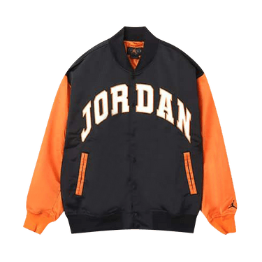 Air Jordan Brooklyn University Varsity Jacket 'Black/Starfish/Black'