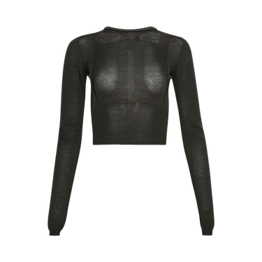 Rick Owens Slashed Long-Sleeve Cropped Sweater 'Bosco'