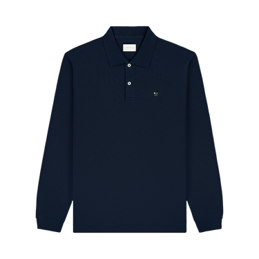 Aimé Leon Dore Long-Sleeve Crest Piqué Polo 'Navy Blazer'