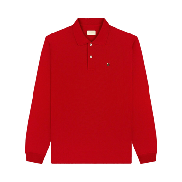Aimé Leon Dore Long-Sleeve Crest Piqué Polo 'Equestrian Red'
