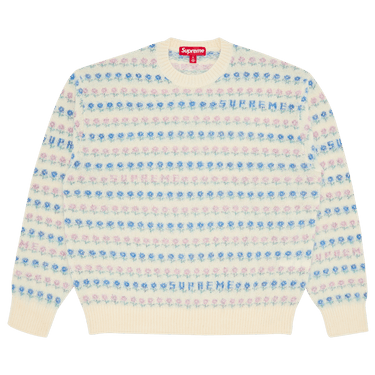 Buy Supreme Flowers Metallic Sweater 'Ivory' - FW25SK10 IVORY | GOAT