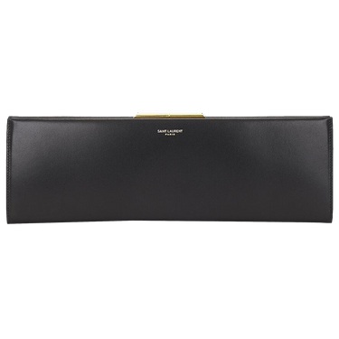 Saint Laurent Midnight Large Clutch In Smooth Leather 'Black'