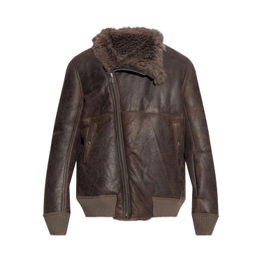 Rick Owens Bomber In Montone Hollywood Flight Jacket 'Darkdust'