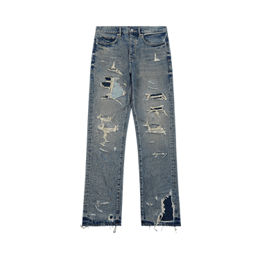 PURPLE BRAND Dirty Repair Blowout Denim 'Blue'