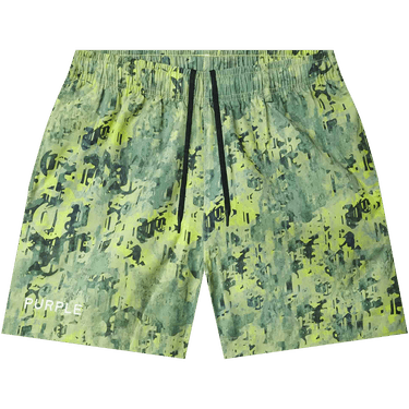 PURPLE BRAND Worn Gothic Camo Swim Shorts 'Green'