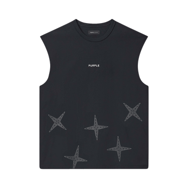 PURPLE BRAND Embroidered Star Tank Top 'Black'