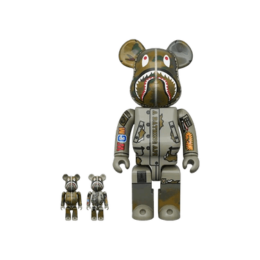 Buy BAPE x BE@RBRICK x Alpha Industries Camo Shark 100% & 400% Set
