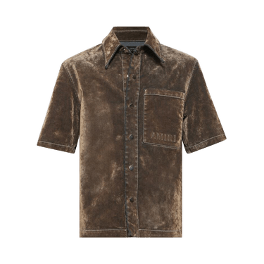 Amiri Velvet Camp Shirt 'Tan'