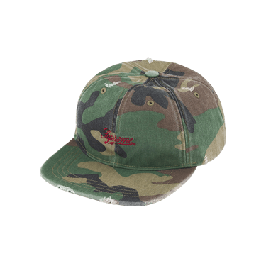 Buy Supreme Distressed Script 6-Panel 'Woodland Camo' - FW25H9