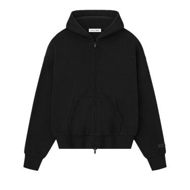 Fear of God Essentials Classic Full Zip Hoodie 'Jet Black'