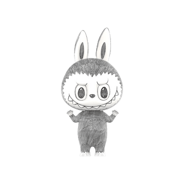 Buy Pop Mart MEGA LABUBU Sketch 400% 'Grey' - 12448 1SS2541PMMLS4