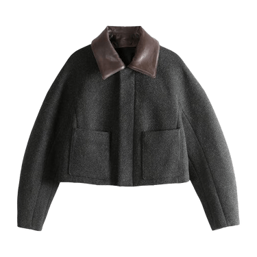 Buy Auralee Shetland Wool Double Cloth Blouson Jacket 'Dark