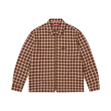 Buy Supreme Metallic Plaid Zip Up Shirt 'Brown' - FW25S24 BROWN | GOAT