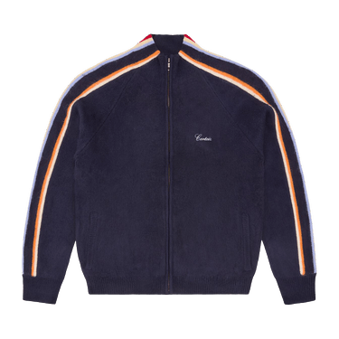 Corteiz Multi Stripe Knit Zip Up 'Navy'