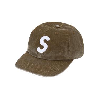 Buy Supreme Pigment Coated Canvas S Logo 6-Panel 'Olive' - FW25H85