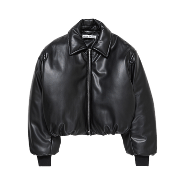 Acne Studios Faux Leather Bomber Jacket 'Black'