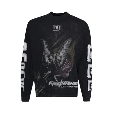 RIVINGTON roi Rebis Metamoth Vintage Long-Sleeve Tee 'Jet Black'