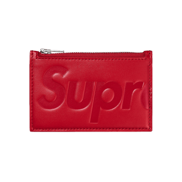 Buy Supreme Leather Zip Card Holder 'Red' - FW25B27 RED | GOAT