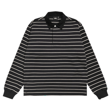 Stussy Striped Rugby Shirt 'Black'