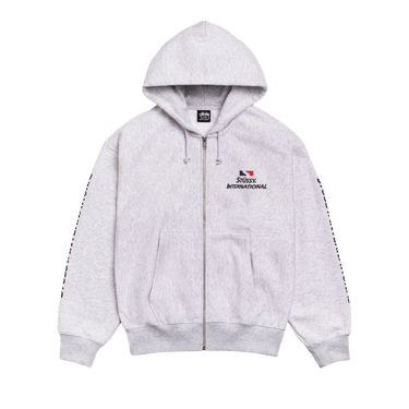 Stussy International Zip Hoodie 'Ash Heather'