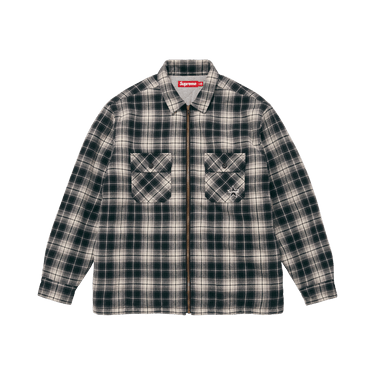 Buy Supreme Thermal Lined Zip Up Flannel Shirt 'Black' - FW25S33