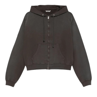 Buy Auralee Product Dyed Pima Light Sweat Zip Parka Hoodie 'Ink