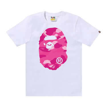 BAPE Color Camo Big Ape Head Tee 'White/Pink'