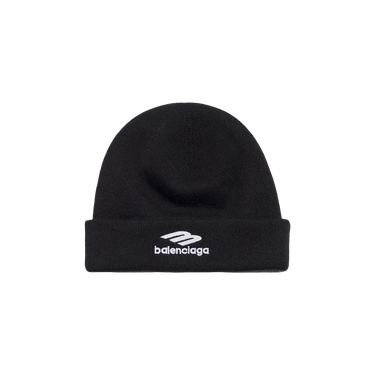 Balenciaga Logo Beanie Hat 'Black/Grey'