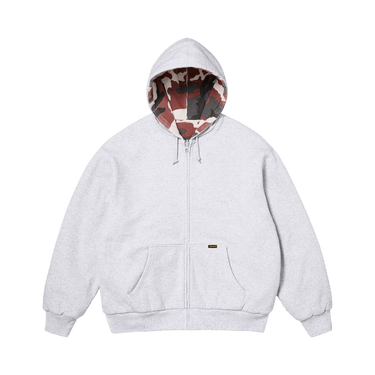 Buy Supreme Reversible Work Zip Up Hooded Sweatshirt 'Ash Grey