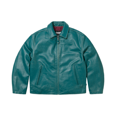 Buy Supreme x Schott Leather Racer Jacket 'Teal' - FW25J74 TEAL | GOAT