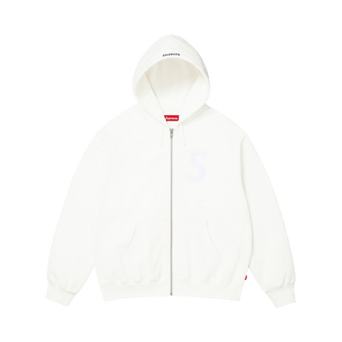 Buy Supreme S Logo Zip Up Hooded Sweatshirt 'White' - FW25SW20