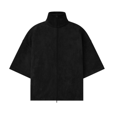 Fear of God Essentials Suede Fleece High Neck 3/4 Sleeve Jacket 'Vintage Black'