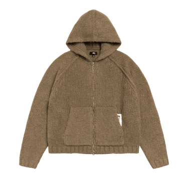 Buy Stussy Chunky Knit Zip Hoodie 'Fossil' - 117200 FOSS | GOAT